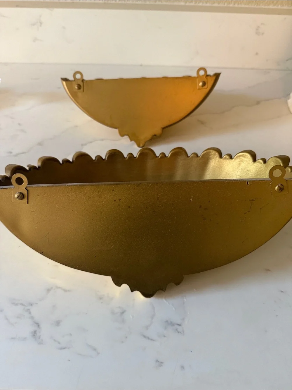 Vintage Syroco Hollywood Regency Style Wall Pockets Set of 2 Marked 1962.